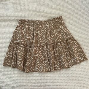 Spotted animal print ruffle skirt